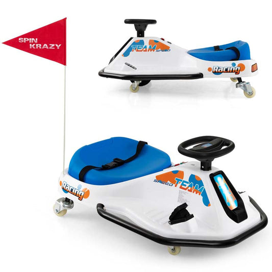24V Kids Ride On Drift Car with 360° Spin, 3 Flags Included, Electric Drifting Go Kart for Kids,  Racing Car for Toddlers Aged 3+
