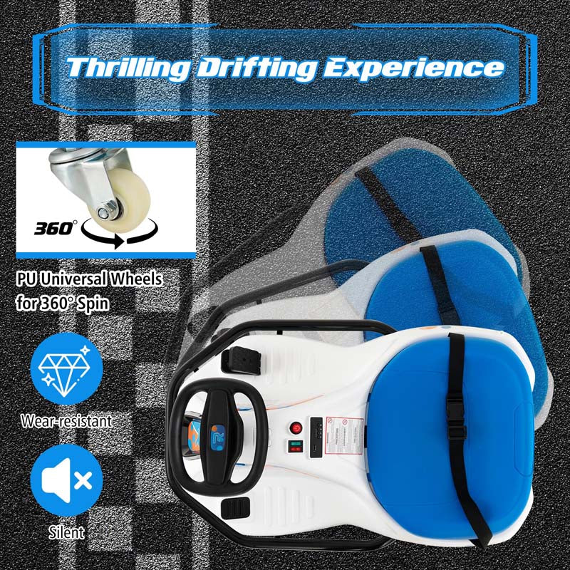 24V Kids Ride On Drift Car with 360° Spin, 3 Flags Included, Electric Drifting Go Kart for Kids,  Racing Car for Toddlers Aged 3+