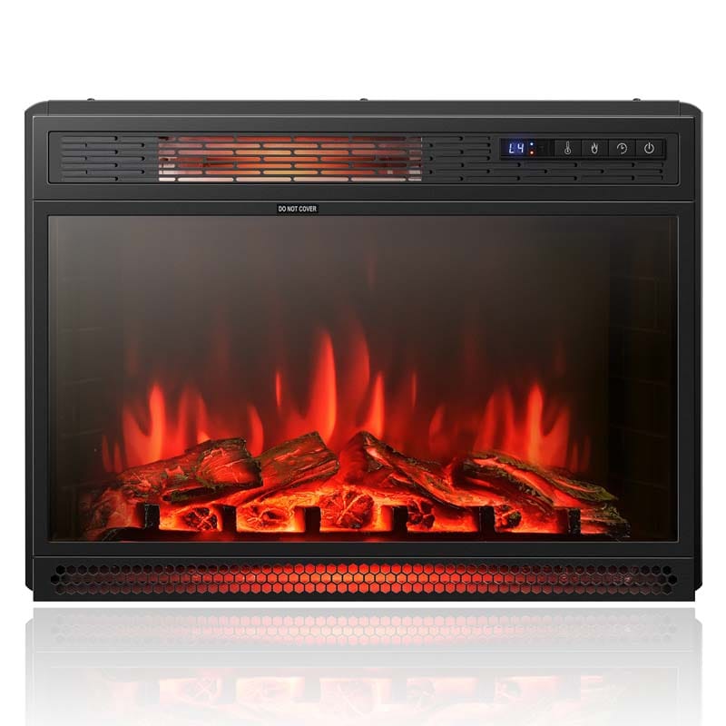 25" Recessed Electric Fireplace Heater with Flame Effect, Wall Mounted & Freestanding Electric Fireplace Insert