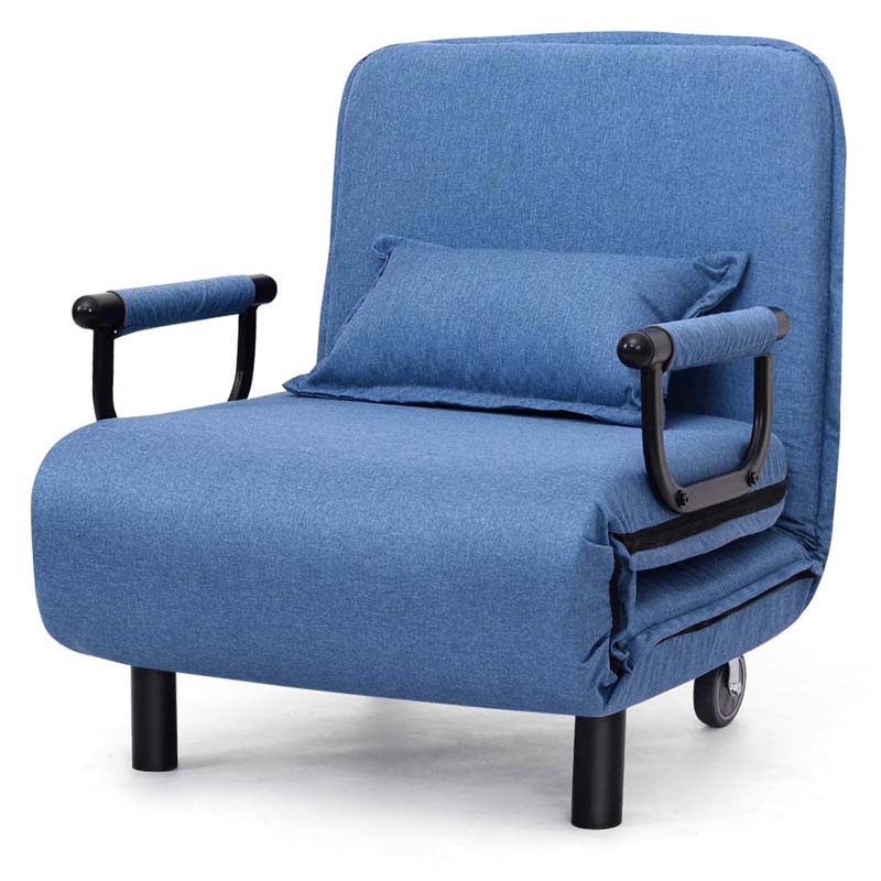 26.5" Convertible Sofa Bed Folding Arm Chair Sleeper Leisure Recliner Lounge Couch