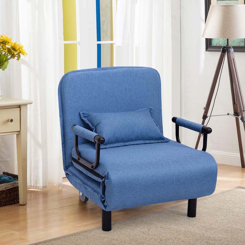 26.5" Convertible Sofa Bed Folding Arm Chair Sleeper Leisure Recliner Lounge Couch