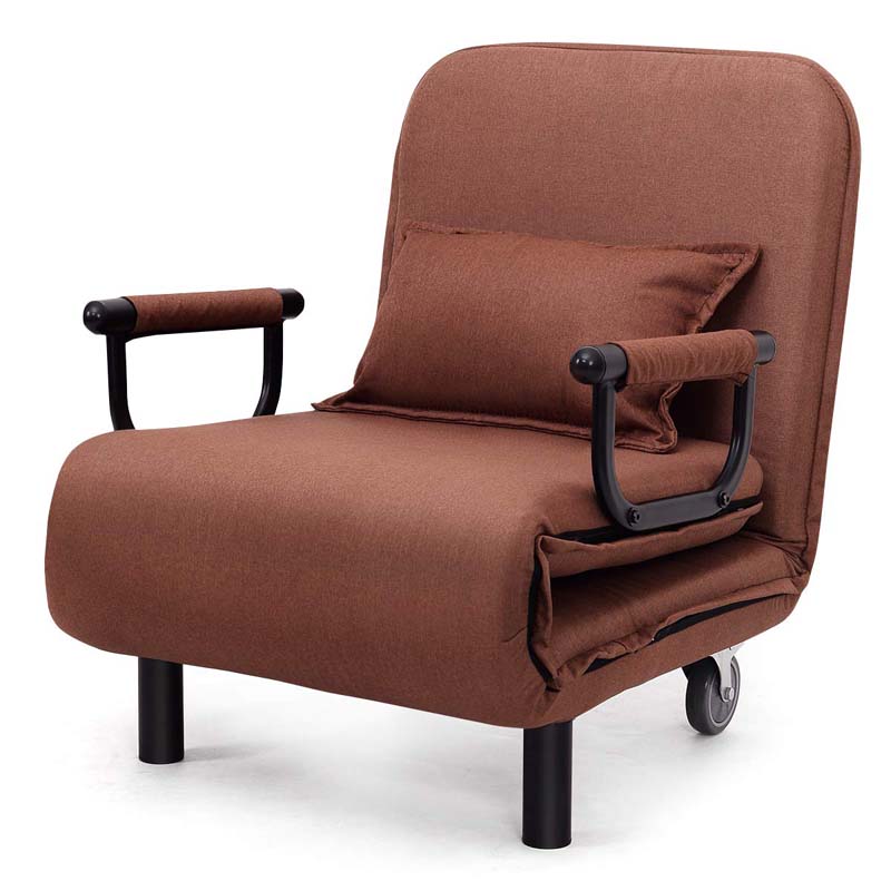 26.5" Convertible Sofa Bed Folding Arm Chair Sleeper Leisure Recliner Lounge Couch