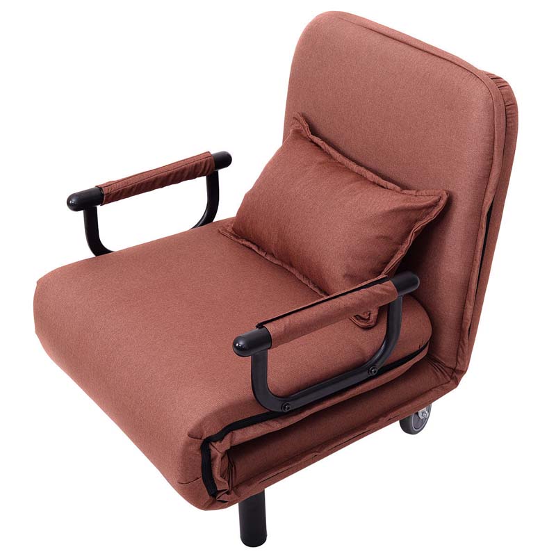 26.5" Convertible Sofa Bed Folding Arm Chair Sleeper Leisure Recliner Lounge Couch