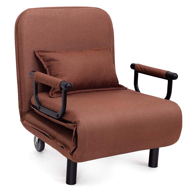 26.5" Convertible Sofa Bed Folding Arm Chair Sleeper Leisure Recliner Lounge Couch