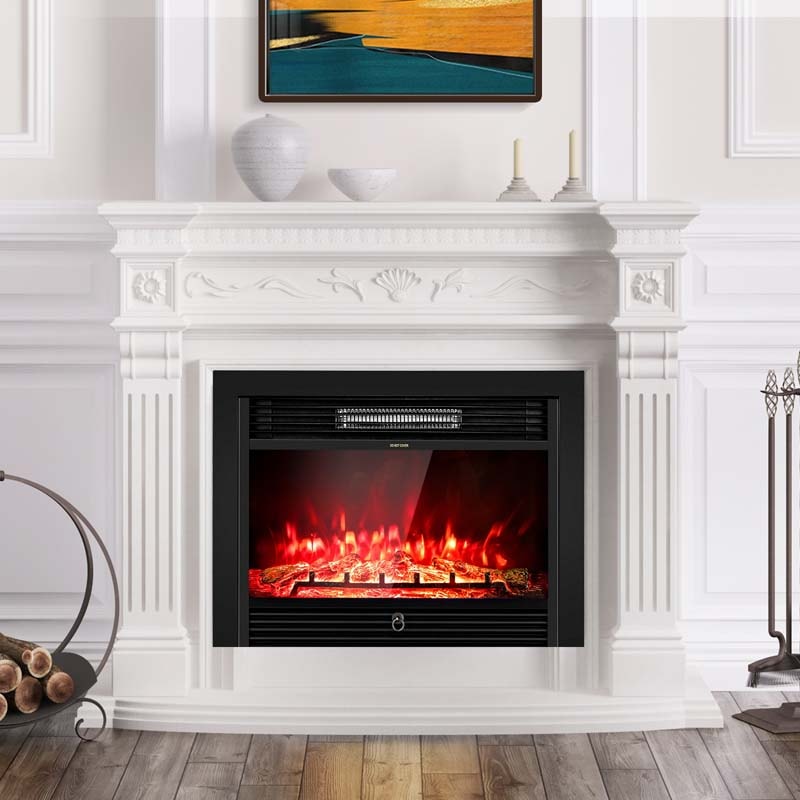 28.5" 1500W Recessed Electric Fireplace Insert with Flame Effects, Wall Mounted Electric Fireplace Heater