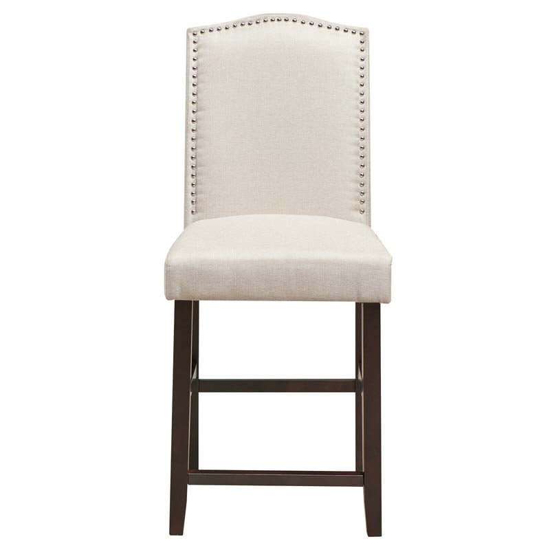 2-Pack 24" Fabric Nail Head High Back Bar Stools Counter Height Dining Chairs for Kitchen Island Pub