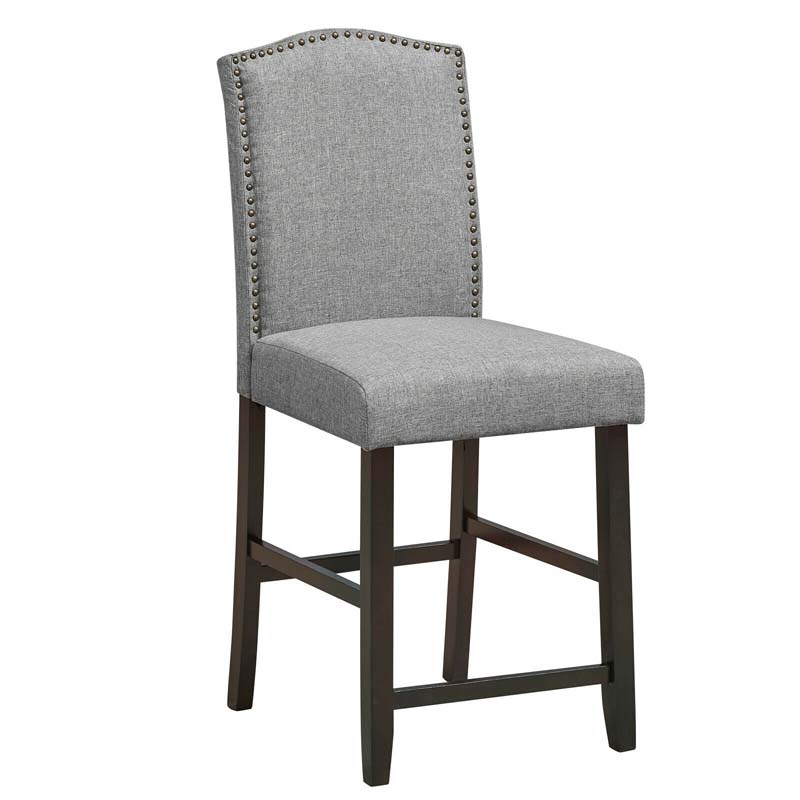 2-Pack 24" Fabric Nail Head High Back Bar Stools Counter Height Dining Chairs for Kitchen Island Pub