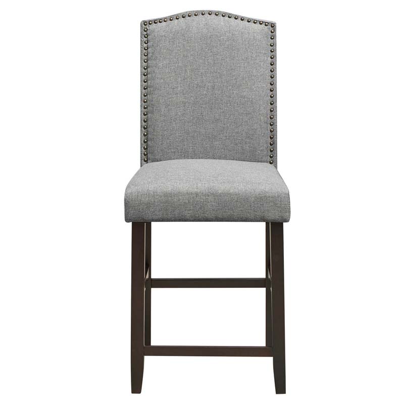 2-Pack 24" Fabric Nail Head High Back Bar Stools Counter Height Dining Chairs for Kitchen Island Pub