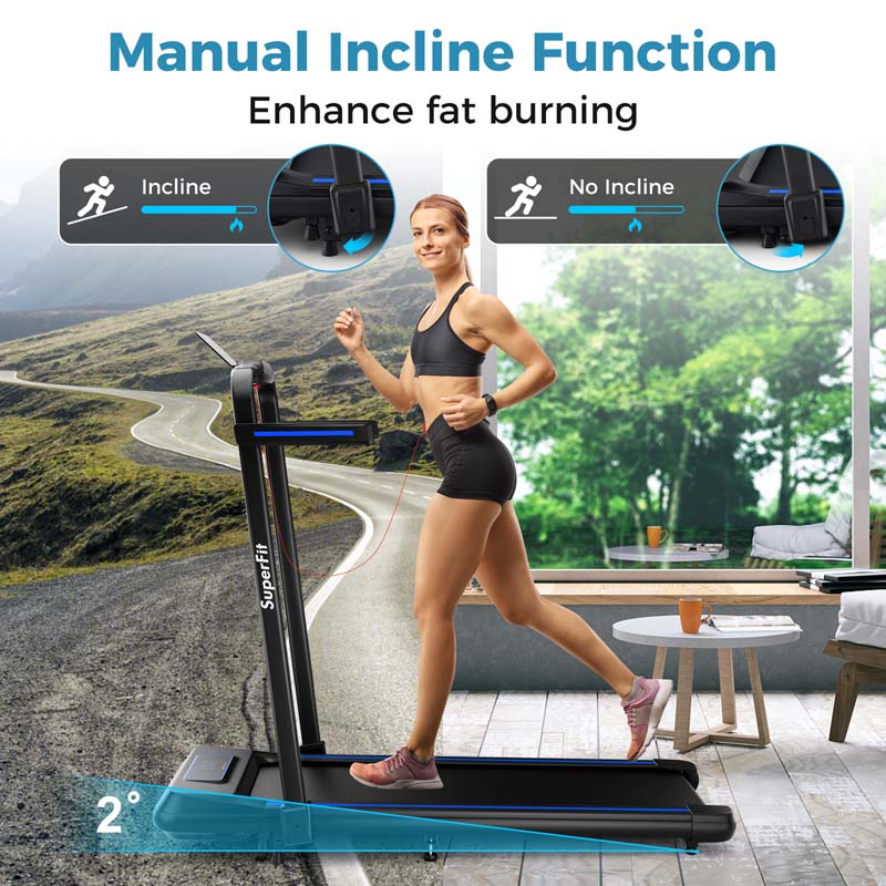 4 in 1 Under Desk Treadmill with Incline & Smart App Control, 3.0HP Foldable Walking Pad Treadmill for Running Jogging