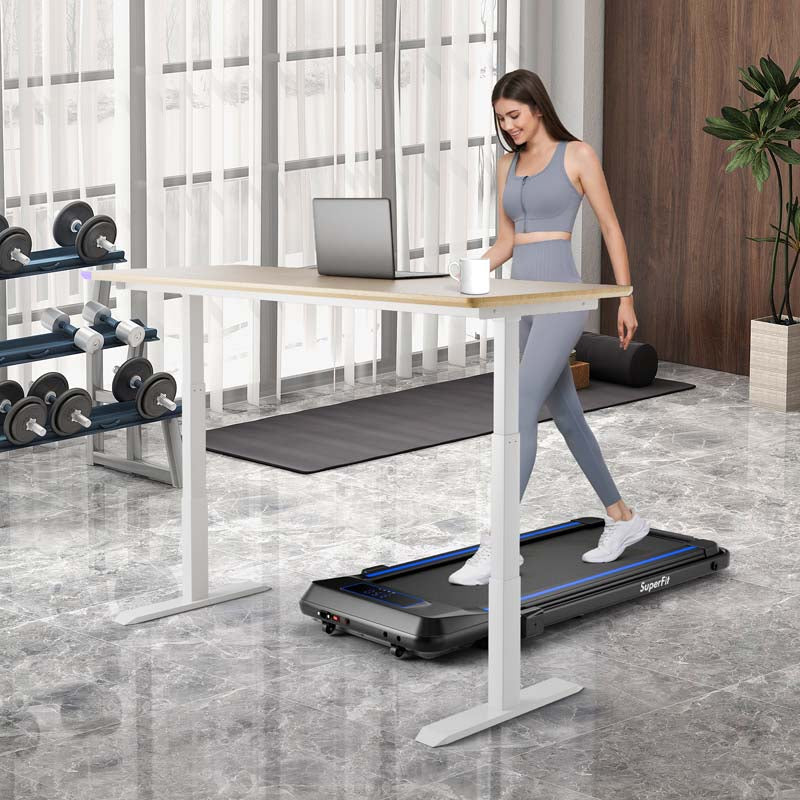 4 in 1 Under Desk Treadmill with Incline & Smart App Control, 3.0HP Foldable Walking Pad Treadmill for Running Jogging