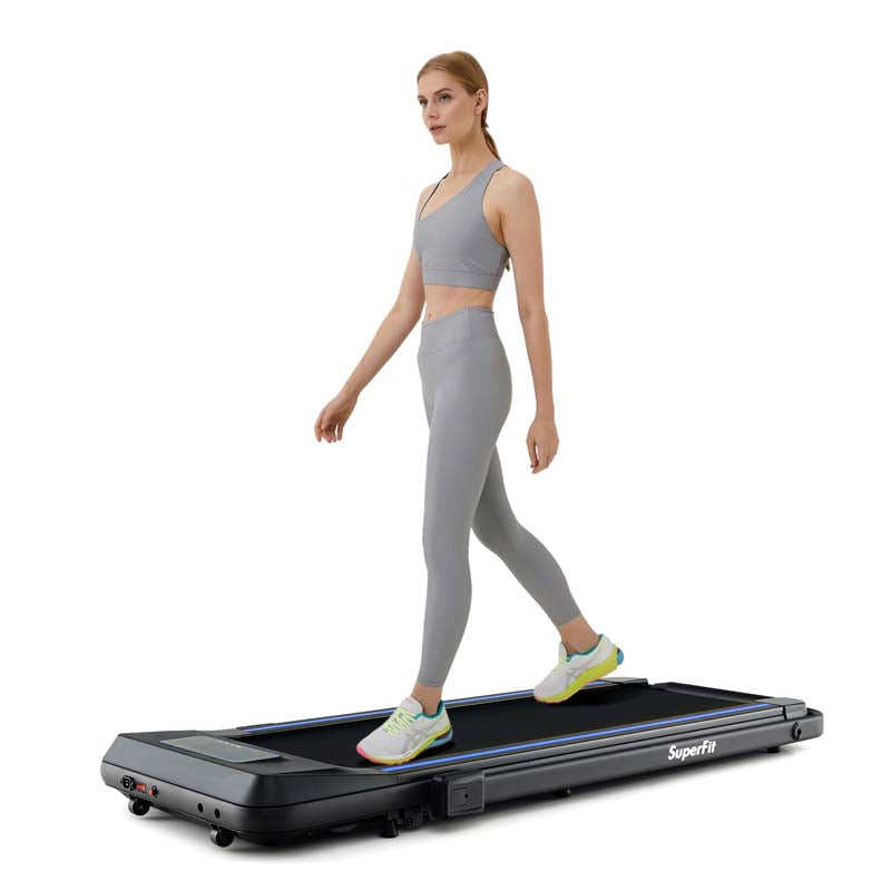 4 in 1 Under Desk Treadmill with Incline & Smart App Control, 3.0HP Foldable Walking Pad Treadmill for Running Jogging