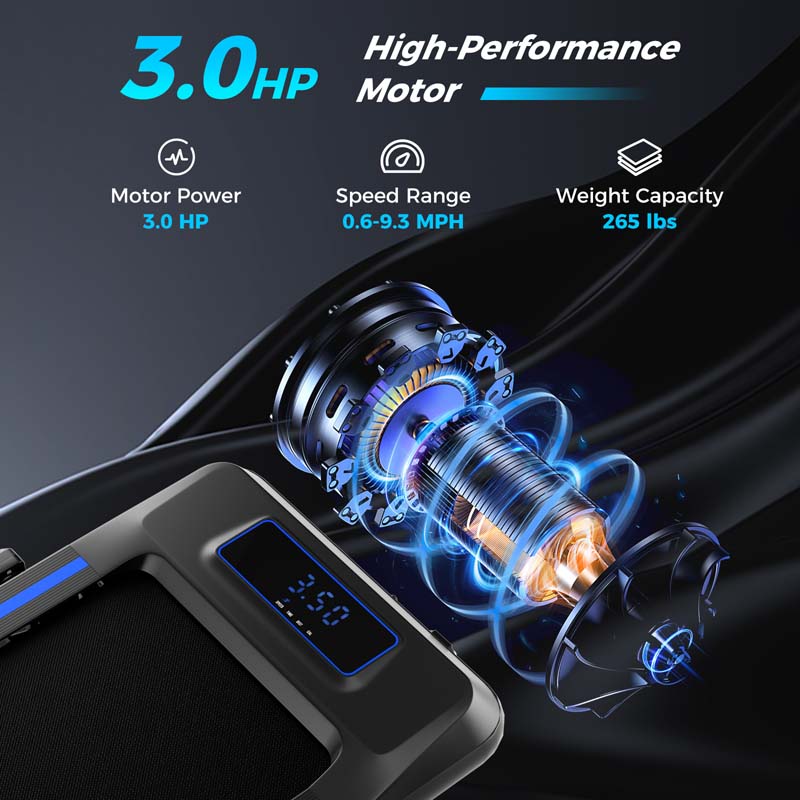 4 in 1 Under Desk Treadmill with Incline & Smart App Control, 3.0HP Foldable Walking Pad Treadmill for Running Jogging