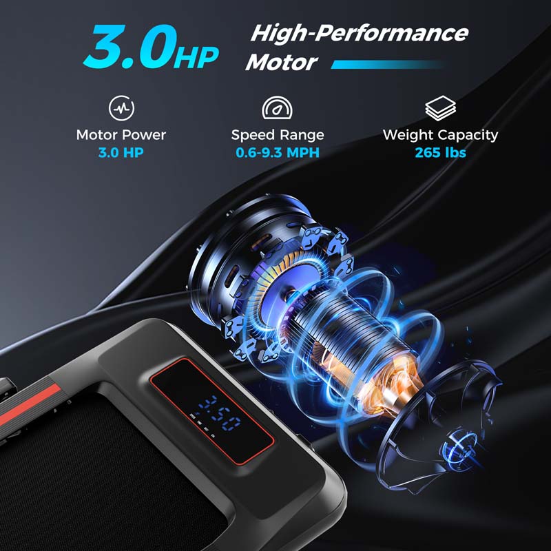 4 in 1 Under Desk Treadmill with Incline & Smart App Control, 3.0HP Foldable Walking Pad Treadmill for Running Jogging