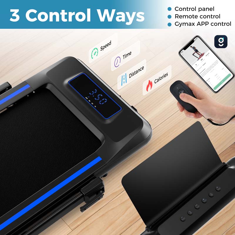 4 in 1 Under Desk Treadmill with Incline & Smart App Control, 3.0HP Foldable Walking Pad Treadmill for Running Jogging