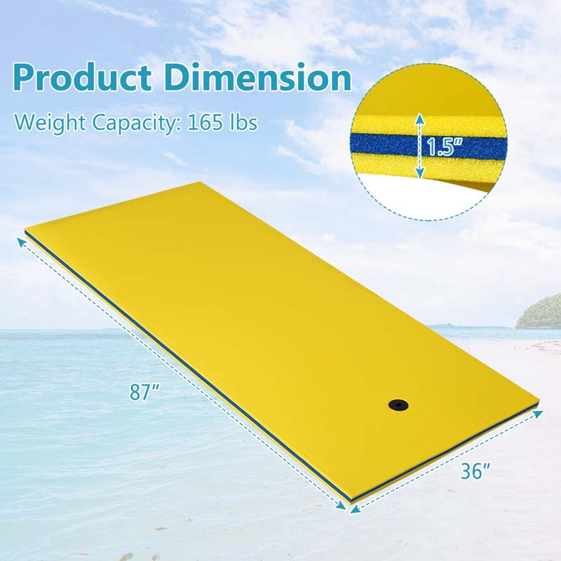 Personal Floating Oasis 3-Layer XPE Foam Water Pad/Pool Mat/Lounger Floating Island for River Lake Ocean