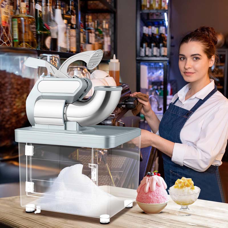 660 LBS/H Commercial Ice Crusher, 300W ETL-Approved Electric Snow Cone Machine with Dual Blades, 120V Shaved Ice Machine