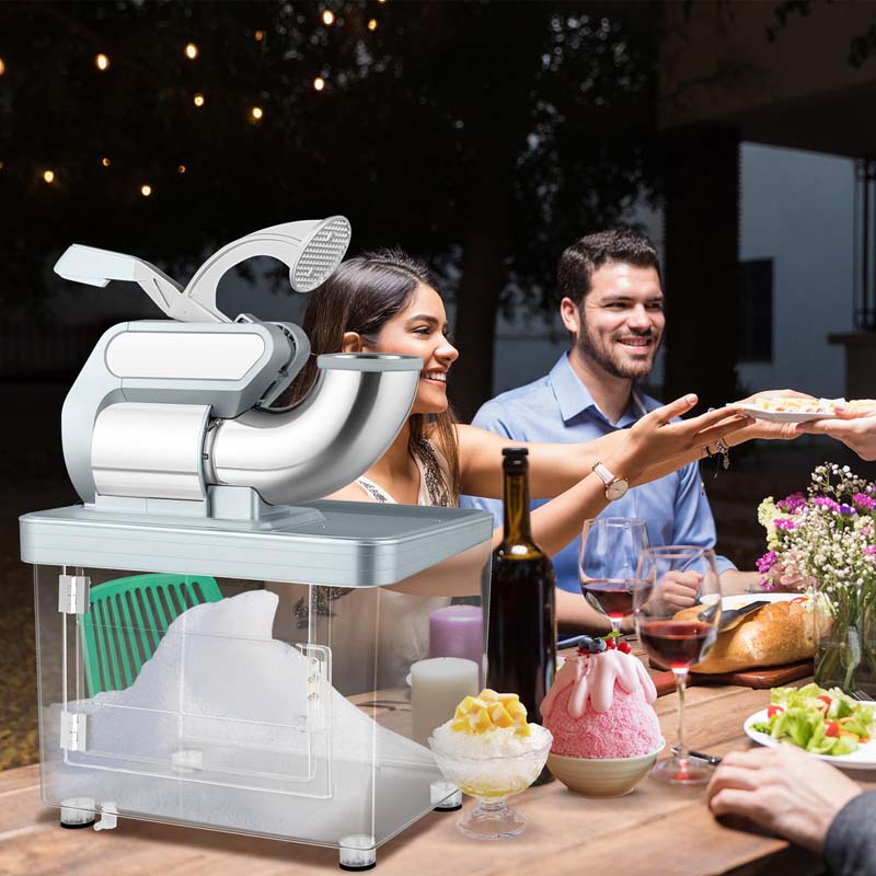 660 LBS/H Commercial Ice Crusher, 300W ETL-Approved Electric Snow Cone Machine with Dual Blades, 120V Shaved Ice Machine