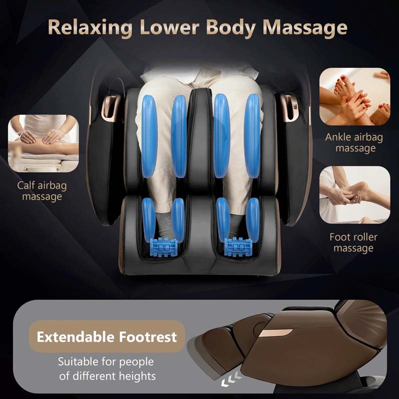 3D 55" SL-Track Shiatsu Full Body Zero Gravity Massage Chair with Back Heating Therapy