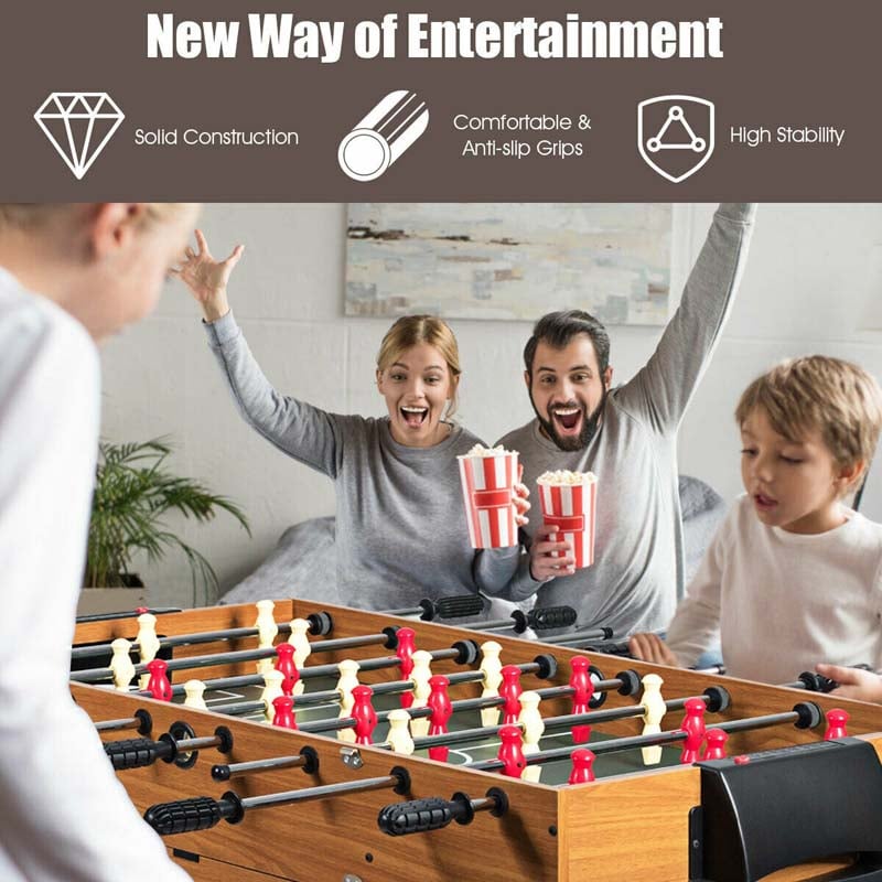48" 3-in-1 Combo Game Table with Soccer, Billiard, Slide Hockey, Wood Multi Game Table Foosball Table for Game Room