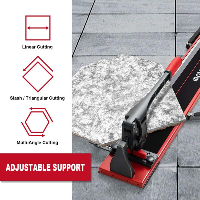 48" Manual Floor Tile Cutter with Tungsten Carbide Cutting Wheel, Removable Scale & 4 Adjustable Brackets