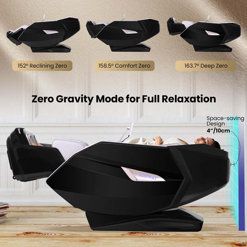 Health Detection Zero Gravity Full Body Massage Chair with 4D Dual Roller System Flexible Track, Heart Rate Monitor, Fragrance Therapy, Voice Control