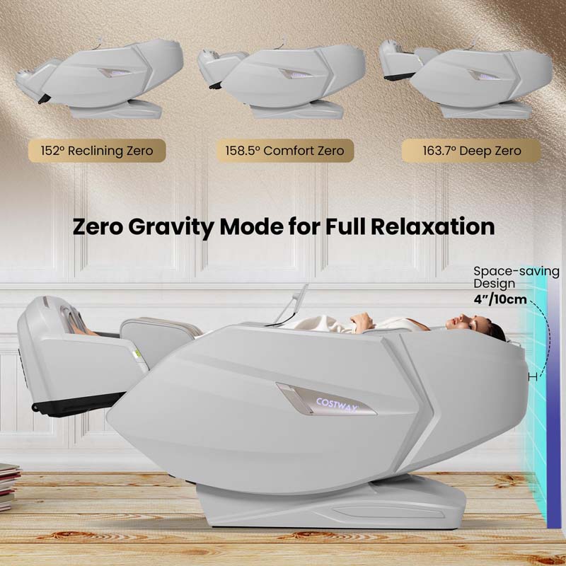 Health Detection Zero Gravity Full Body Massage Chair with 4D Dual Roller System Flexible Track, Heart Rate Monitor, Fragrance Therapy, Voice Control