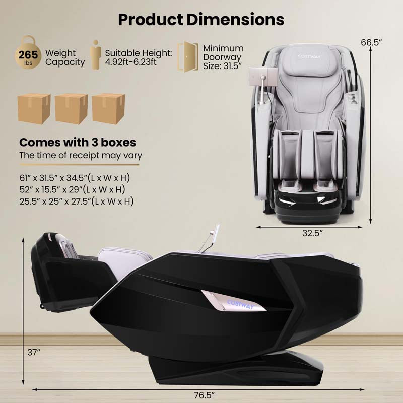 Health Detection Zero Gravity Full Body Massage Chair with 4D Dual Roller System Flexible Track, Heart Rate Monitor, Fragrance Therapy, Voice Control