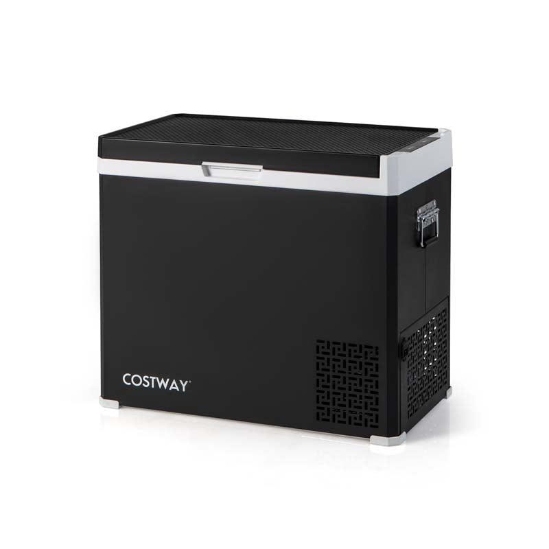 53QT Portable Car Fridge Freezer for Camping Travel, Dual-zone Electric Cooler w/-4?~68? Adjustable Range, 12/24V DC & 110-240V AC