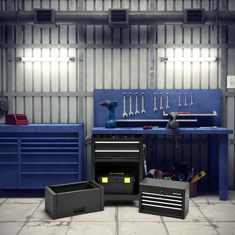 Heightened 6-Drawer Rolling Tool Chest Cabinet with Riser & Lock, 3 in 1 Big Toolbox Organizer for Workshop Garage