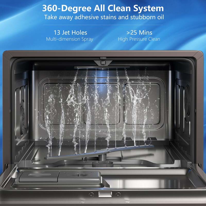 Portable Countertop Dishwasher for Dorms RVs, 6 Place Setting Built-in Dishwasher with LED Touch Screen