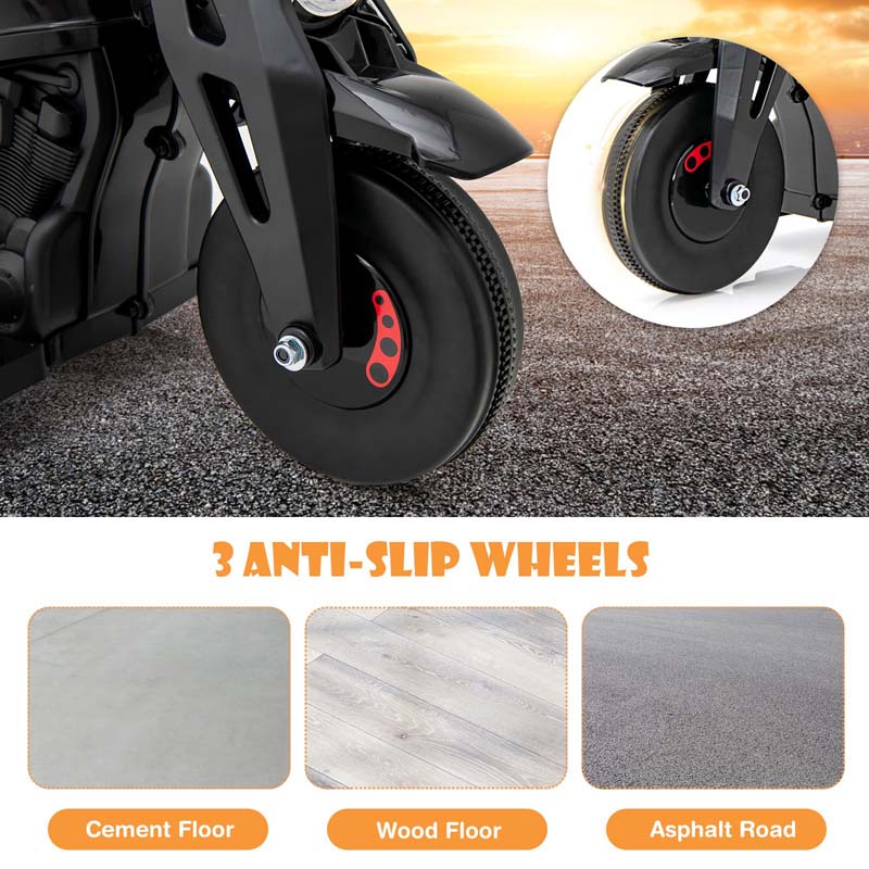 6V Kids Motorcycle w/Automatic Bubble Function & Music, 3-Wheel Vehicle Toy Electric Ride-On Car for Toddlers Ages 3+