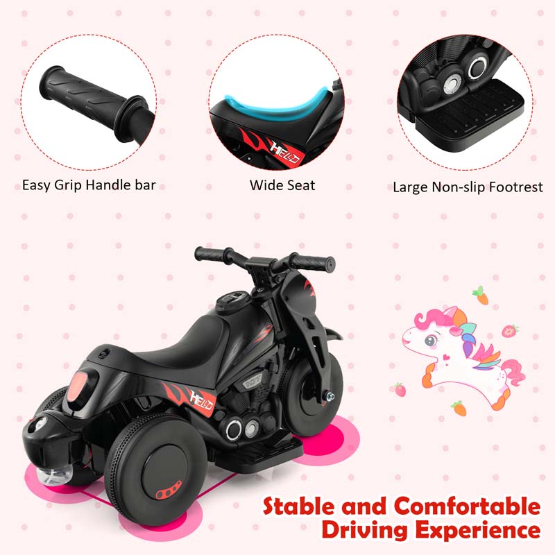 Kids Ride On Motorcycle with Bubble Maker, LED Light, Music, 6V Battery Powered 3-Wheel Electric Motorcycle for Toddler Gift