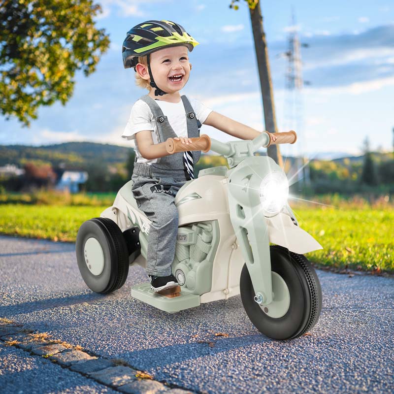 Kids Ride On Motorcycle with Bubble Maker, LED Light, Music, 6V Battery Powered 3-Wheel Electric Motorcycle for Toddler Gift