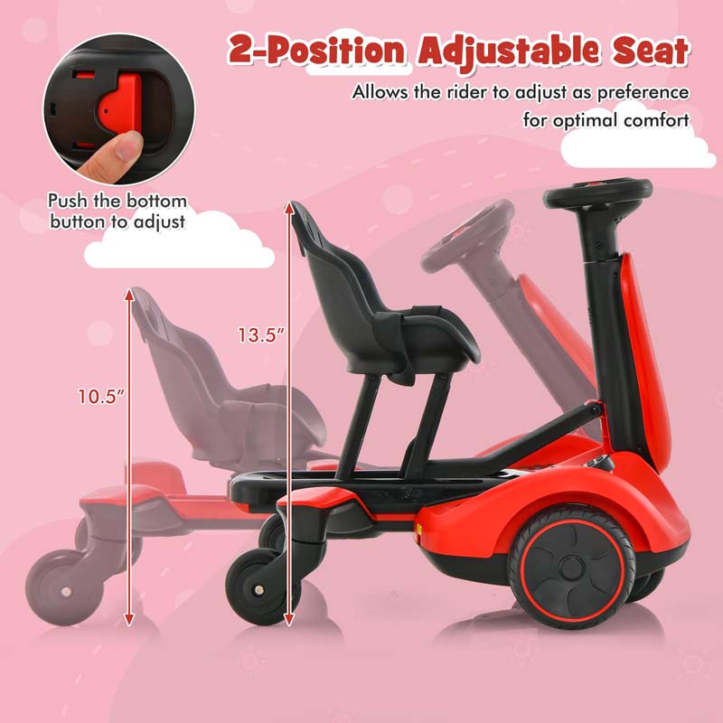 Kids Ride On Drift Car with 360° Spin & 2 Adjustable Heights , 6V Battery Powered Electric Vehicle Toddler Ride On Car Toy Gift