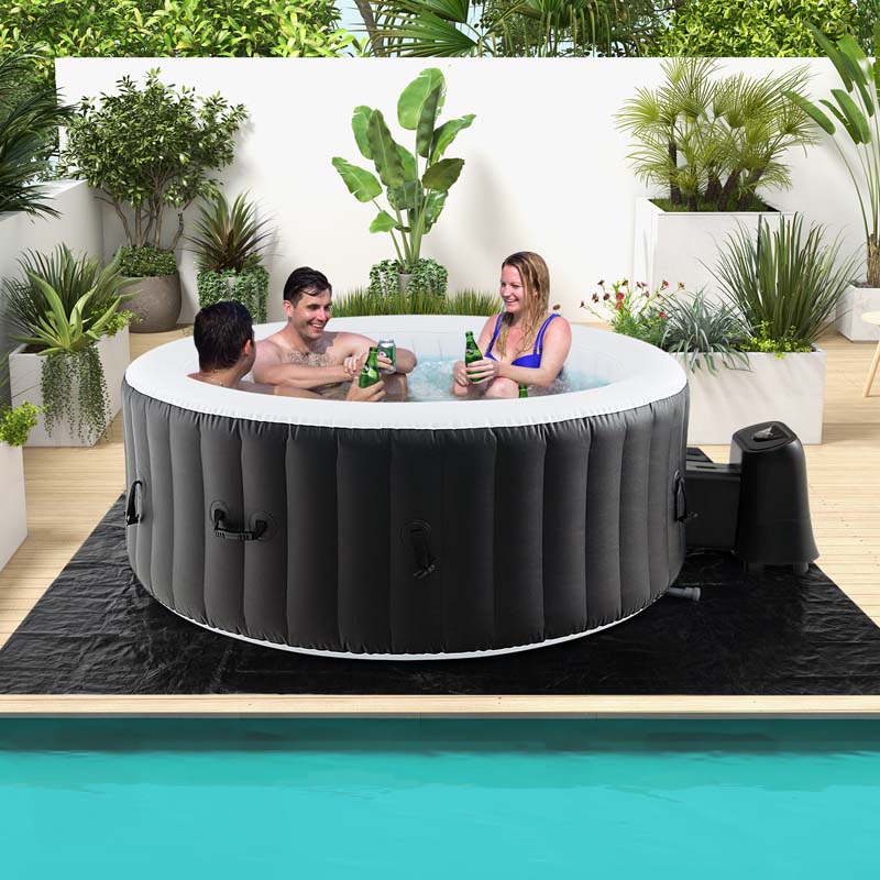 2-6 Person 70"/80" Inflatable SPA Pool Hottub with 110/130 Air Jets, Heater Pump, Portable Outdoor Water Spa Tub for Backyard