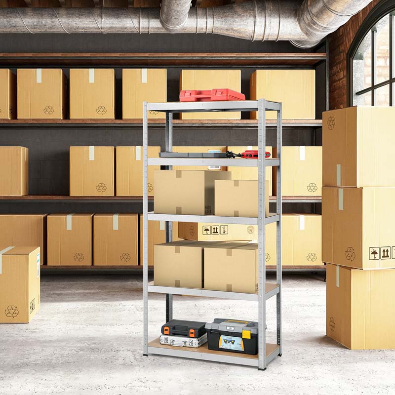 72" x 16" x 36" 5-Tier Storage Shelves Garage Shelving Units Adjustable Tool Utility Shelves Metal Storage Racks