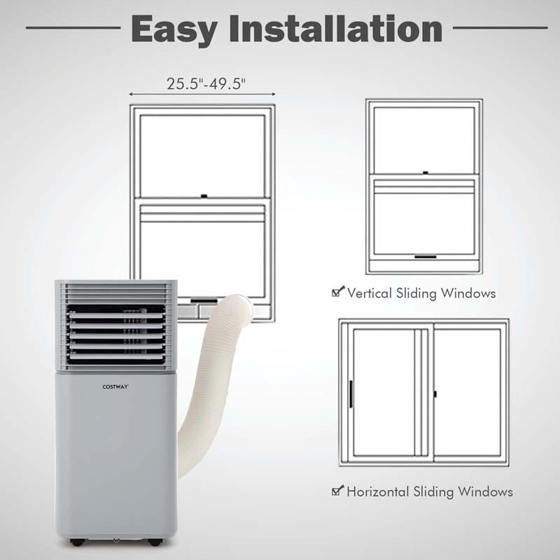 8000 BTU 3-in-1 Portable Air Conditioner Air Cooler Fan Dehumidifier with 4 Modes & 2 Speeds, Remote Control