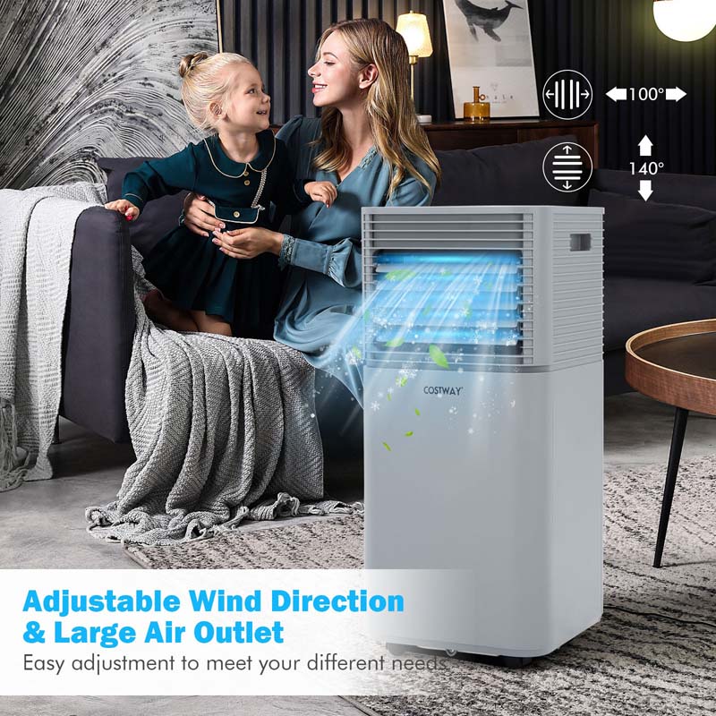 8000 BTU 3-in-1 Portable Air Conditioner Air Cooler Fan Dehumidifier with 4 Modes & 2 Speeds, Remote Control