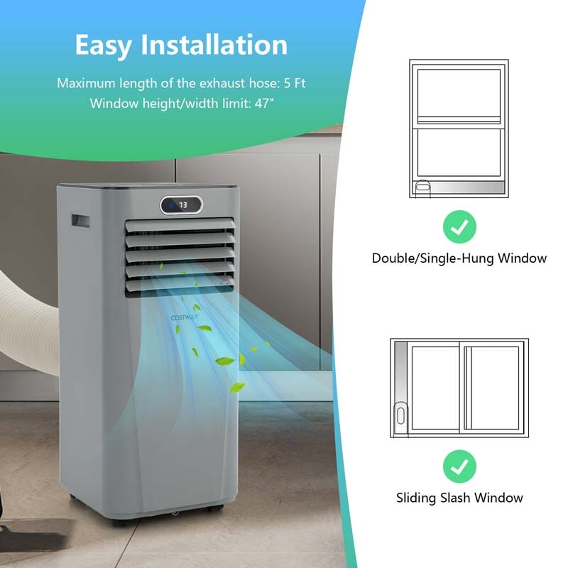 8000 BTU 3-in-1 Portable Air Conditioner Air Cooler Fan Dehumidifier with Remote, 24H Timer, Child Lock