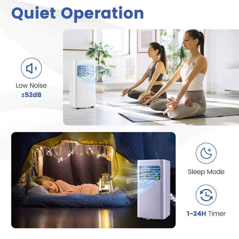 8000 BTU 3-in-1 Portable Air Conditioner Personal Standing AC Cooling Unit with Dehumidifier, Window Kit & Wheels