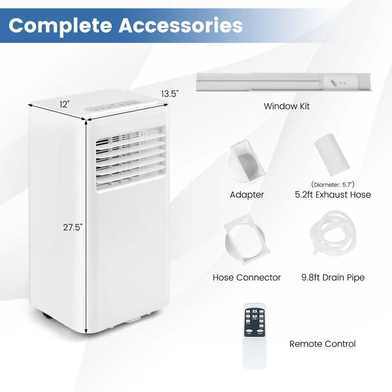 8000 BTU 3-in-1 Portable Air Conditioner Personal Standing AC Cooling Unit with Dehumidifier, Window Kit & Wheels