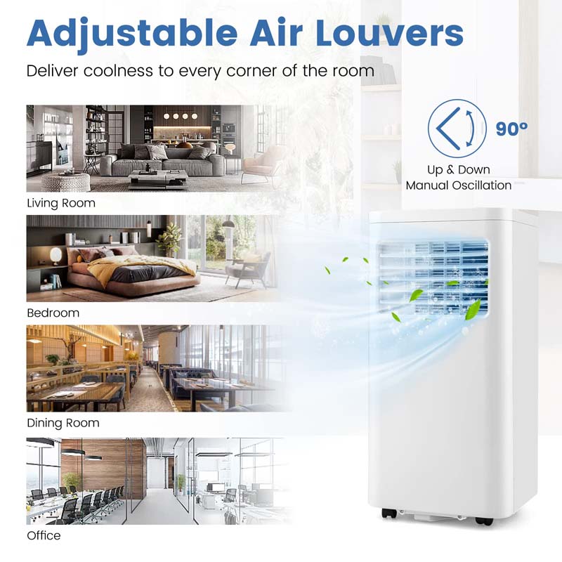8000 BTU 3-in-1 Portable Air Conditioner Personal Standing AC Cooling Unit with Dehumidifier, Window Kit & Wheels