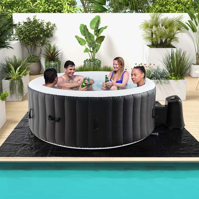2-6 Person 70"/80" Inflatable SPA Pool Hottub with 110/130 Air Jets, Heater Pump, Portable Outdoor Water Spa Tub for Backyard