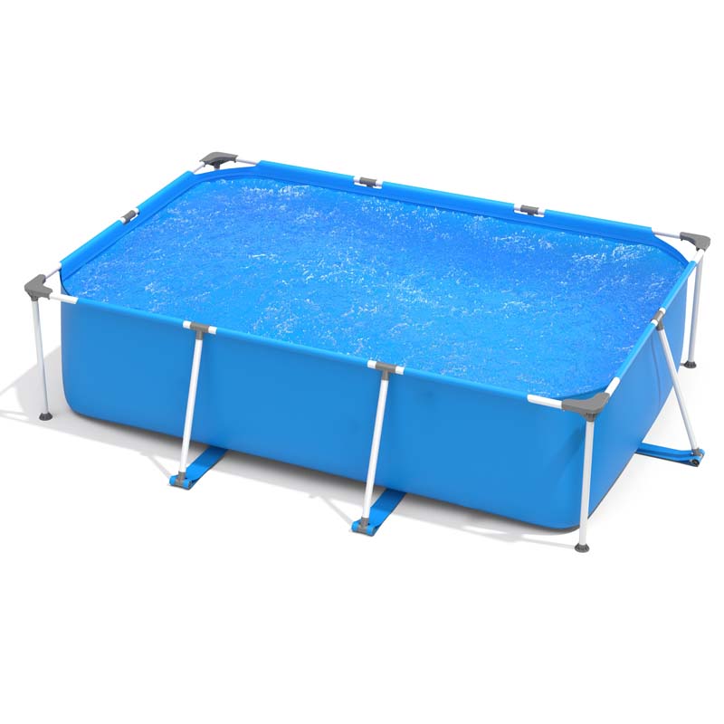 10 x 6.7 x 2.5 FT Rectangular Above Ground Pool with Pool Cover, CPSIA Certified Steel Frame Outdoor Swimming Pool