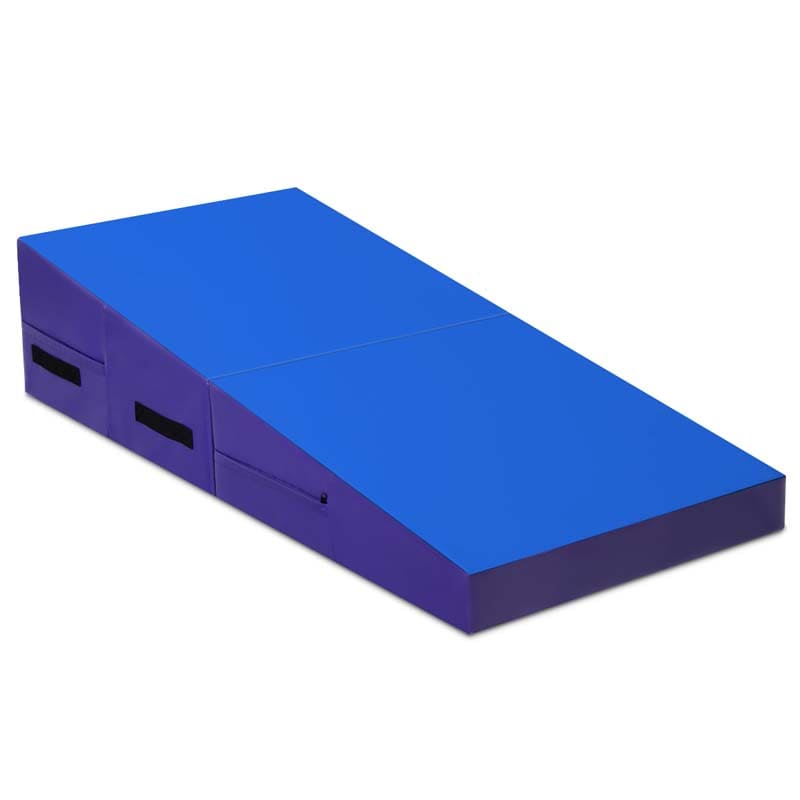 Folding Incline Gymnastics Wedge Mat with Carrying Handles, Gym Fitness Tumbling Mat for Training Home Exercise Aerobics