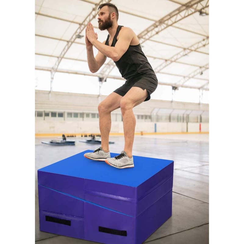 Folding Incline Gymnastics Wedge Mat with Carrying Handles, Gym Fitness Tumbling Mat for Training Home Exercise Aerobics