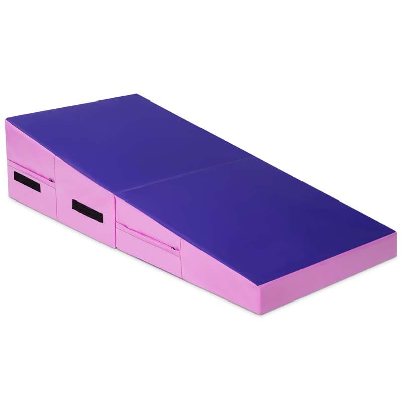 Folding Incline Gymnastics Wedge Mat with Carrying Handles, Gym Fitness Tumbling Mat for Training Home Exercise Aerobics