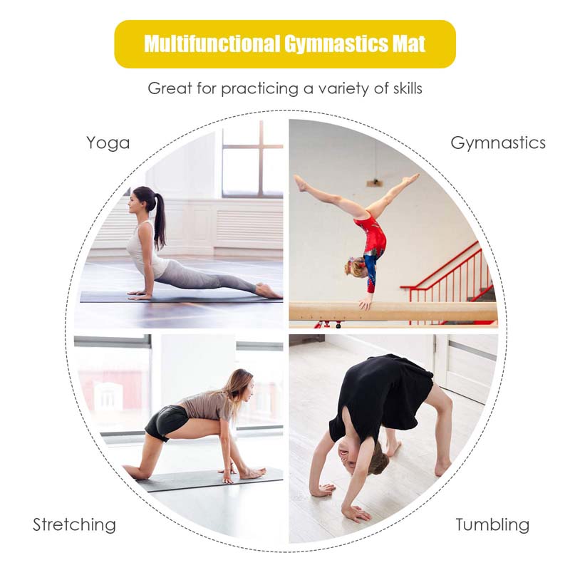 Folding Incline Gymnastics Wedge Mat with Carrying Handles, Gym Fitness Tumbling Mat for Training Home Exercise Aerobics