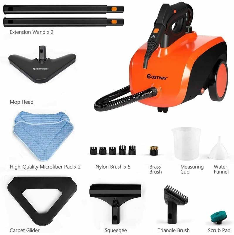 Multipurpose Steam Cleaner, Heavy Duty Household Chemical-Free Floor Carpet Cleaning Machine with 1.5L Water Tank, 18 Accessories