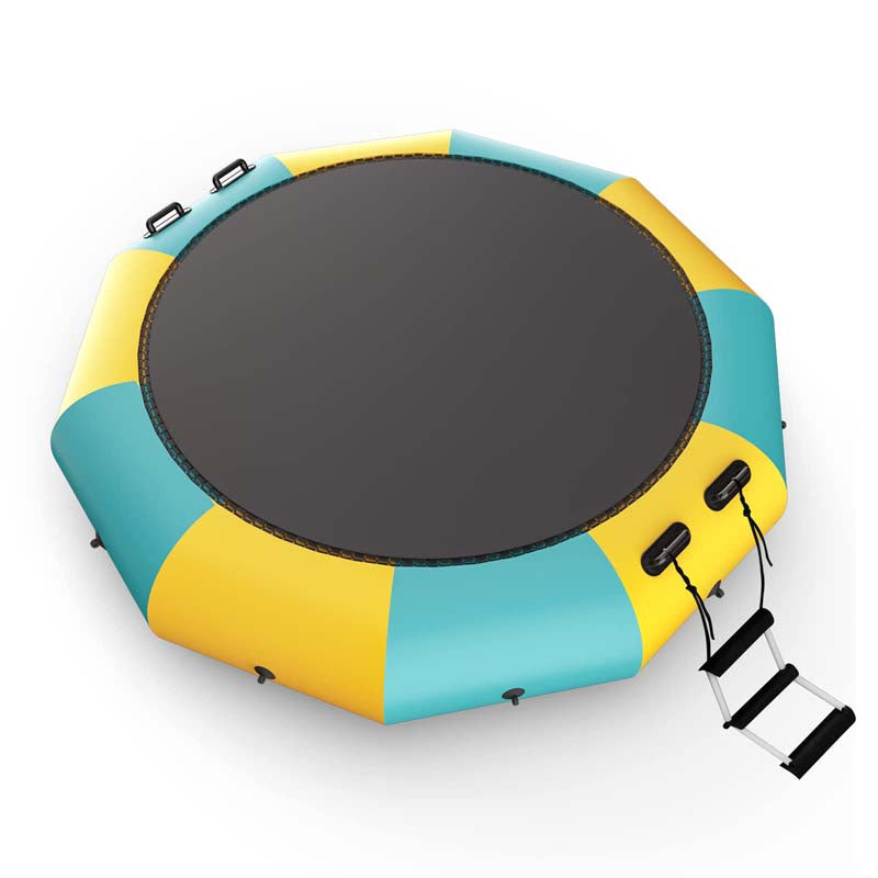 10 FT Inflatable Water Bouncer Trampoline Portable Bounce Swim Platform for Lakes Pools Calm Sea